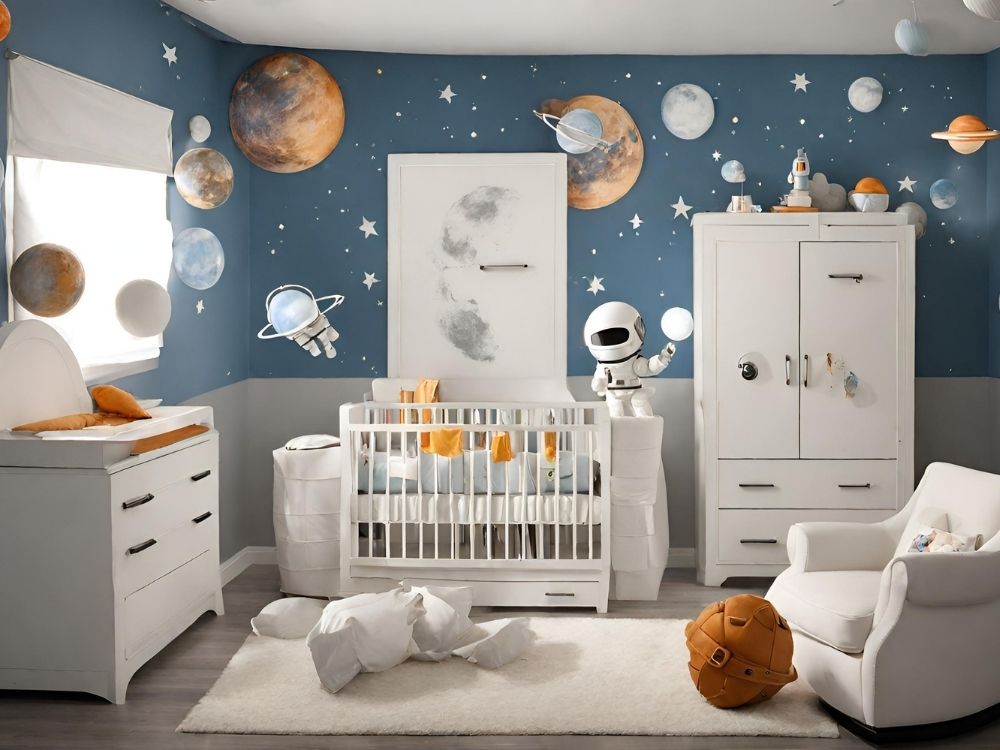 Quarto de bebê tema astronauta